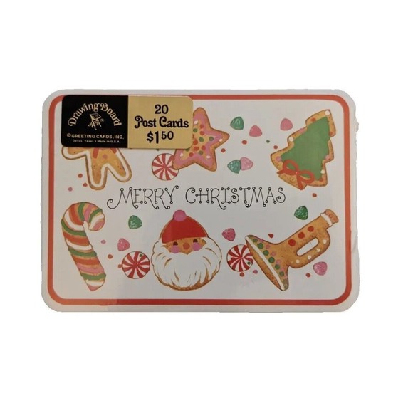 Vintage Christmas Postcards NEW Pack of 20 "MERRY CHRISTMAS" Christmas Cookies - Picture 1 of 6